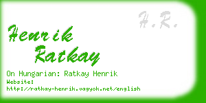 henrik ratkay business card